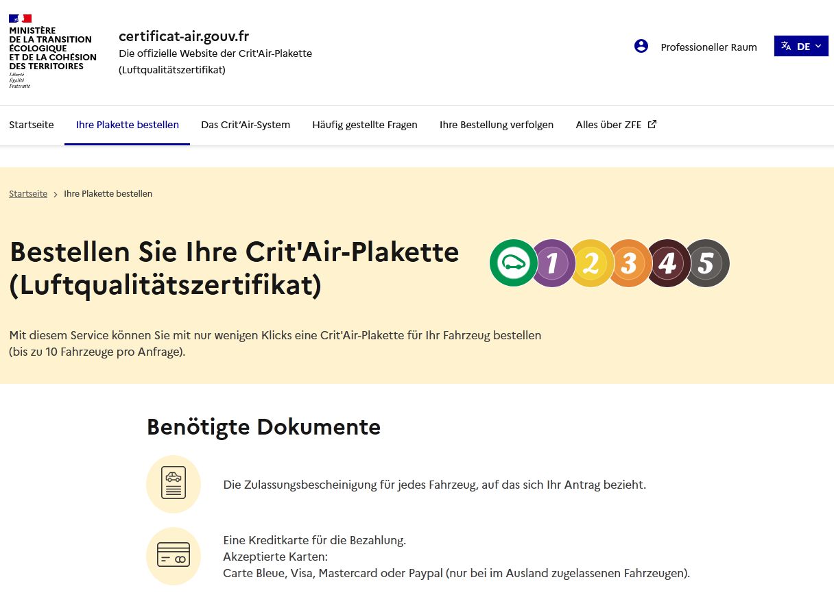 Umweltplakette Crit’Air: Alles, was du für deinen Frankreich-Trip wissen musst